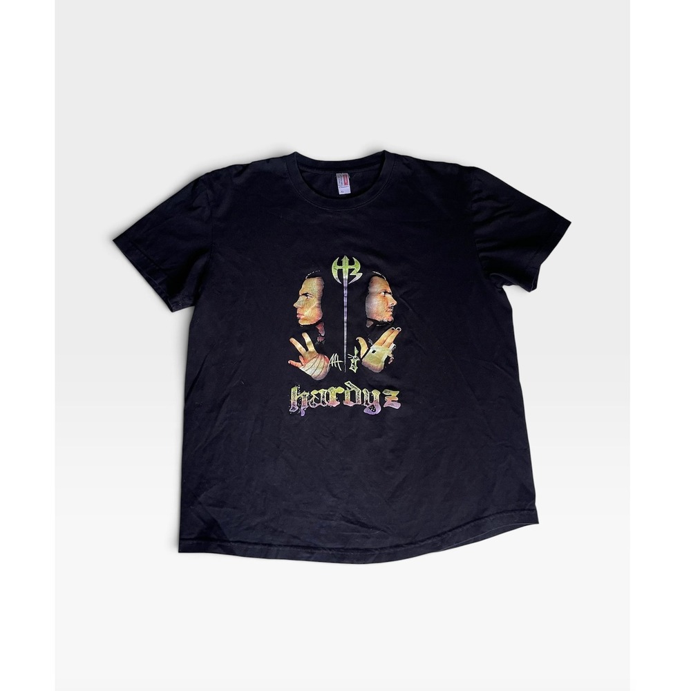 Vintage Y2K Hardy Boyz Jeff Matt Hardy Wrestling T Shirt Black XL (S/M) WWE WWF